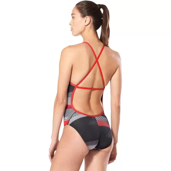 Speedo Womens Swimsuit One Piece ProLT Cross Back Printed Adult Team ColorsThe Fast Way Speedo Red