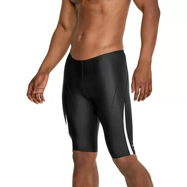 Speedo Mens Standard Swimsuit Jammer Endurance Splice Team ColorsBlackBlackWhite