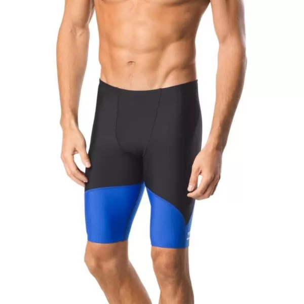 Speedo Mens Standard Swimsuit Jammer Endurance Splice Team ColorsBlackBlue Spark