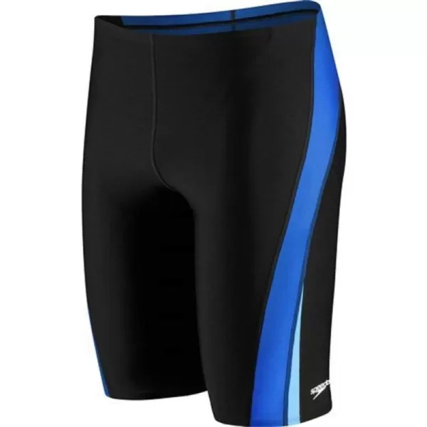 Speedo Mens Standard Swimsuit Jammer Endurance Splice Team ColorsBlackBlue Splice