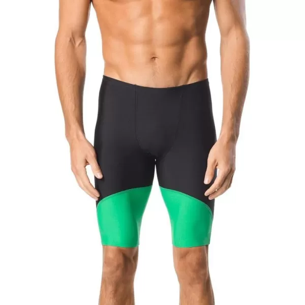 Speedo Mens Standard Swimsuit Jammer Endurance Splice Team ColorsBlackGreen Spark