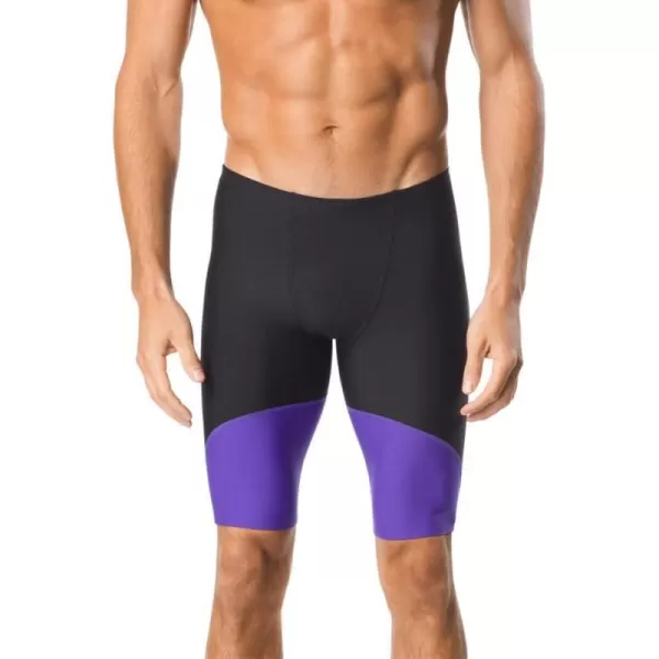 Speedo Mens Standard Swimsuit Jammer Endurance Splice Team ColorsBlackPurple Spark