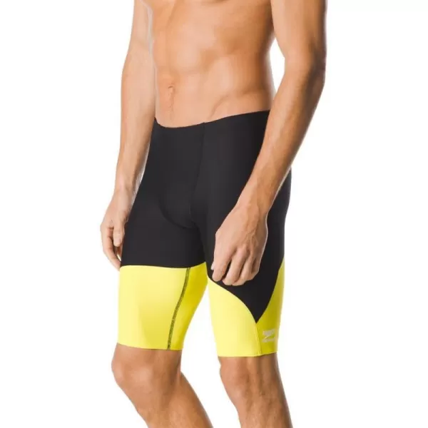 Speedo Mens Standard Swimsuit Jammer Endurance Splice Team ColorsBlackYellow Spark