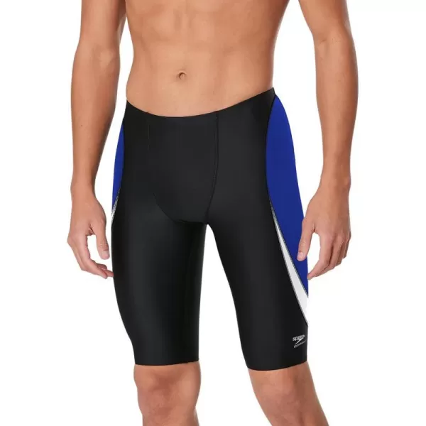 Speedo Mens Standard Swimsuit Jammer Endurance Splice Team ColorsEdge BlackBlue