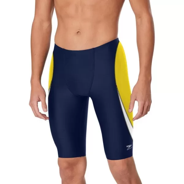 Speedo Mens Standard Swimsuit Jammer Endurance Splice Team ColorsEdge NavyGold