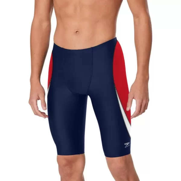 Speedo Mens Standard Swimsuit Jammer Endurance Splice Team ColorsEdge NavyRed