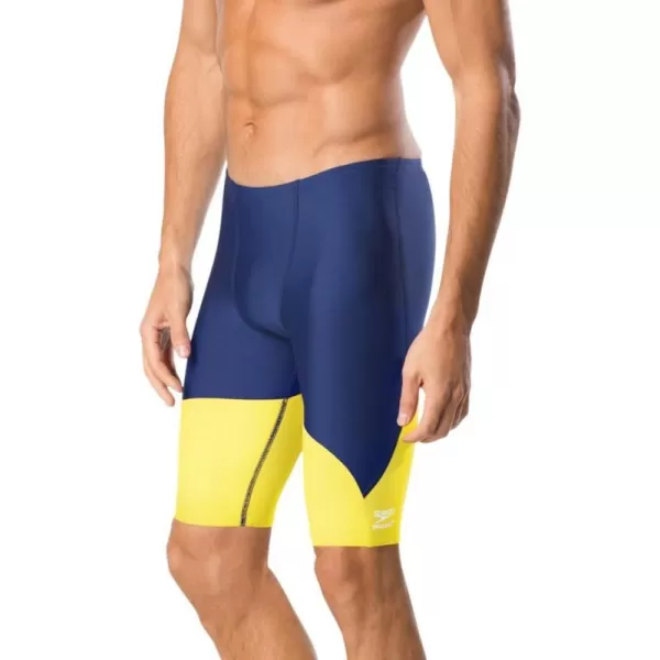 Speedo Mens Standard Swimsuit Jammer Endurance Splice Team ColorsNavyGold Spark