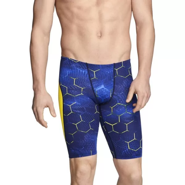 Speedo Mens Swimsuit Jammer Endurance Printed Team ColorsEmerging NavyGold