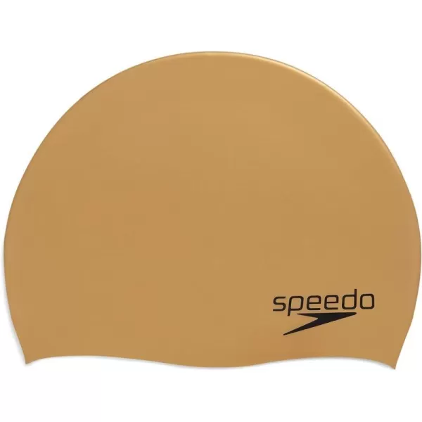 Speedo Swim Cap SiliconeElastomericMetallic Gold