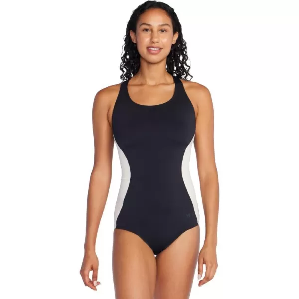 Speedo Womens Swimsuit One Piece Powerflex Ultraback SolidIllusion Jet Black