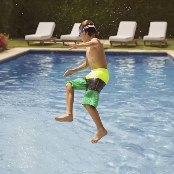 Speedo Boys Swim Trunk Knee Length Blocked VolleyDiscontinuedSport Neon