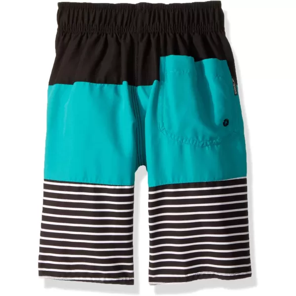 Speedo Boys Swim Trunk Knee Length Blocked VolleyDiscontinuedStripe Marine Green