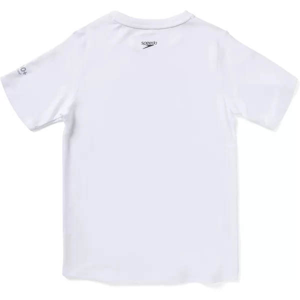 Speedo Boys Uv Swim Shirt Short Sleeve Tee GraphicWhite