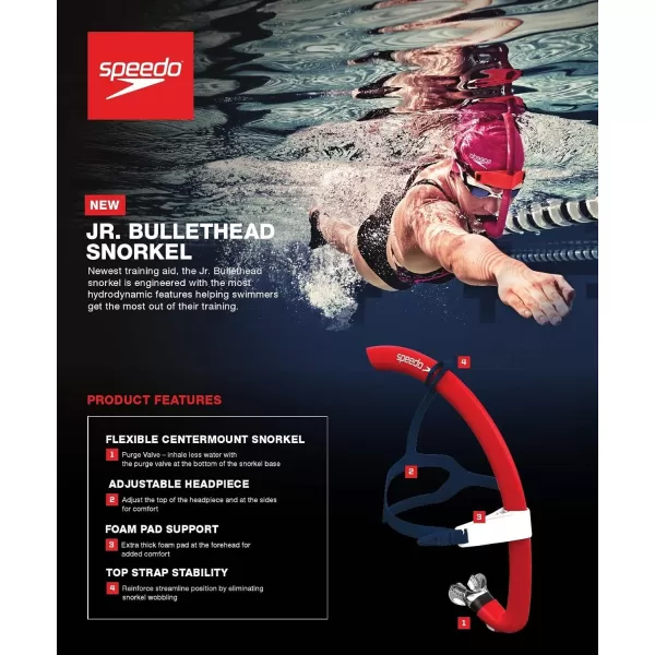 Speedo Bullet Head Swimmers SnorkelSwim Training Jr Snorkel Bullet Head Speedo Red