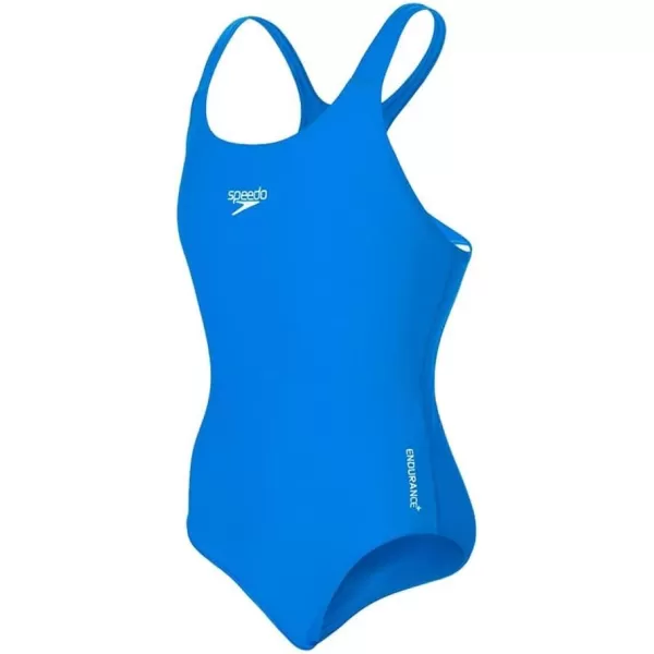 Speedo Girls Swimsuit One Piece PowerFlex Flyback Solid Youth Team ColorsBlue