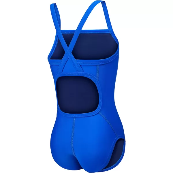 Speedo Girls Swimsuit One Piece PowerFlex Flyback Solid Youth Team ColorsNew Sapphire