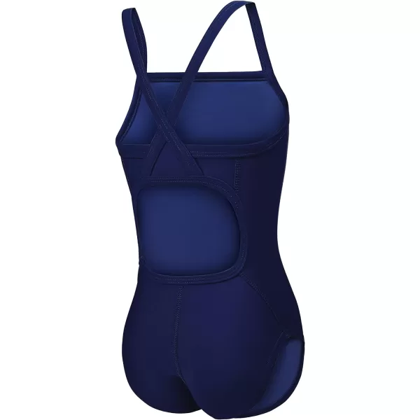 Speedo Girls Swimsuit One Piece PowerFlex Flyback Solid Youth Team ColorsSpeedo Navy