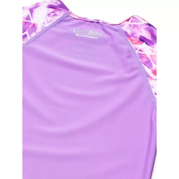 Speedo Girls Swimsuit One Piece Thick Strap Racer Back PrintedSweet Taro Splice