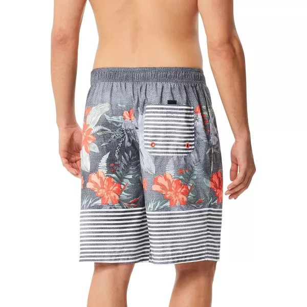 Speedo Mens Swim Trunk Knee Length Boardshort EBoard FloralDiscontinuedDeep Steel