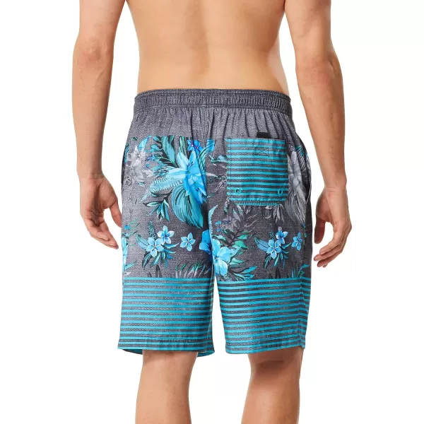 Speedo Mens Swim Trunk Knee Length Boardshort EBoard FloralDiscontinuedSpeedo Black