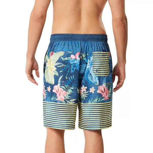 Speedo Mens Swim Trunk Knee Length Boardshort EBoard FloralDiscontinuedSpeedo Navy