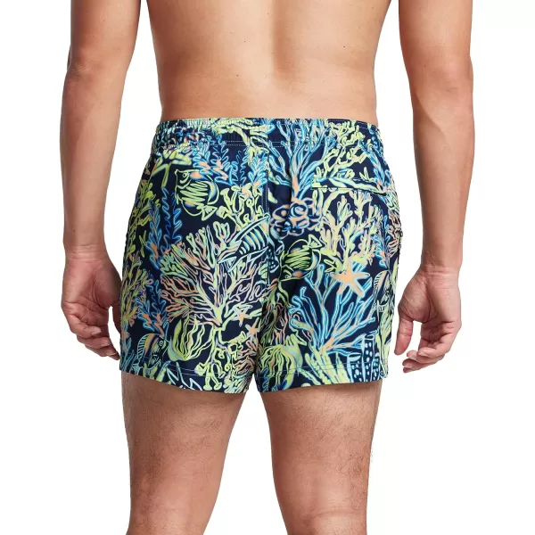 Speedo Mens Swim Trunk Short Length Redondo PrintedElectric Depth
