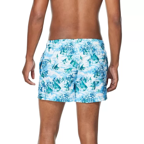 Speedo Mens Swim Trunk Short Length Redondo PrintedFinding Ibiza Blue