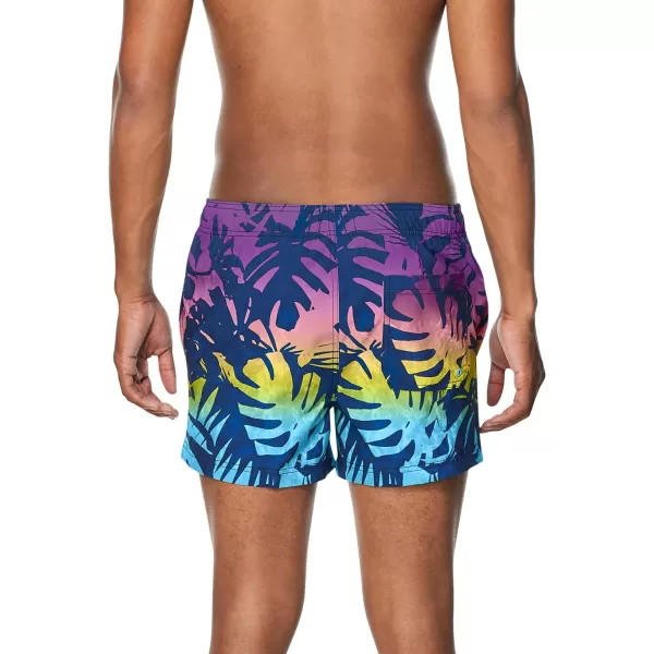 Speedo Mens Swim Trunk Short Length Redondo PrintedPalm Byzantium