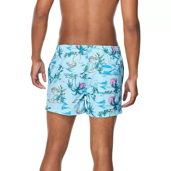 Speedo Mens Swim Trunk Short Length Redondo PrintedParadise Blue Atoll