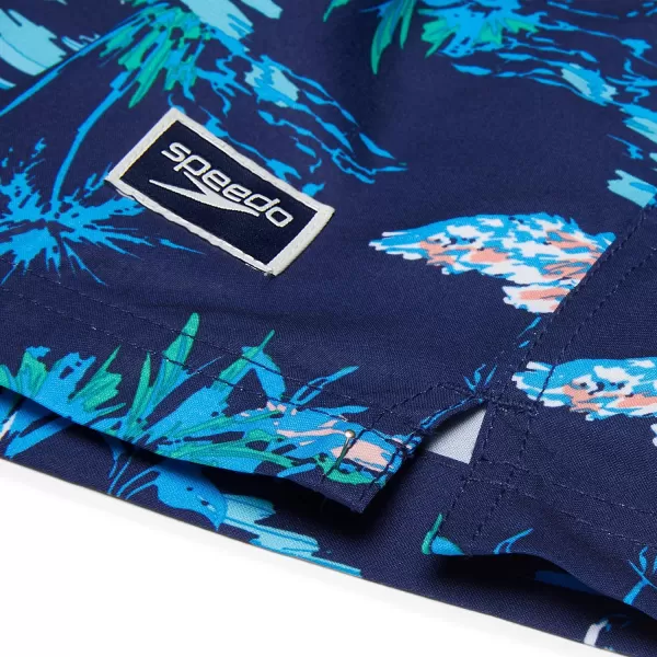 Speedo Mens Swim Trunk Short Length Redondo PrintedParadise Medieval Blue
