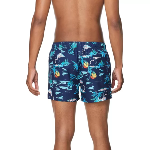 Speedo Mens Swim Trunk Short Length Redondo PrintedParadise Medieval Blue