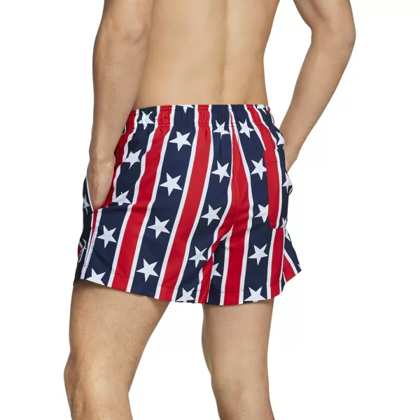 Speedo Mens Swim Trunk Short Length Redondo PrintedRedWhiteBlue