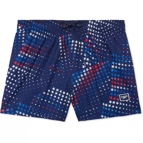 Speedo Mens Swim Trunk Short Length Redondo PrintedStarry Speedo Navy