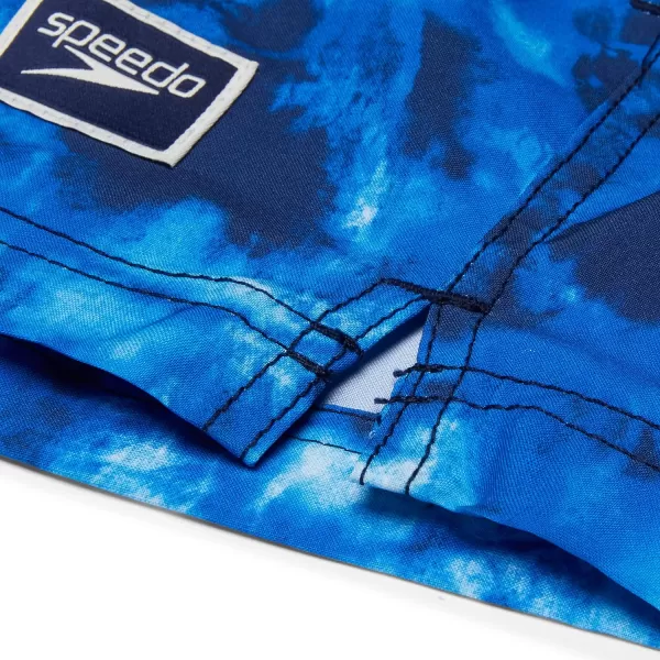 Speedo Mens Swim Trunk Short Length Redondo PrintedTie Dye Peacoat