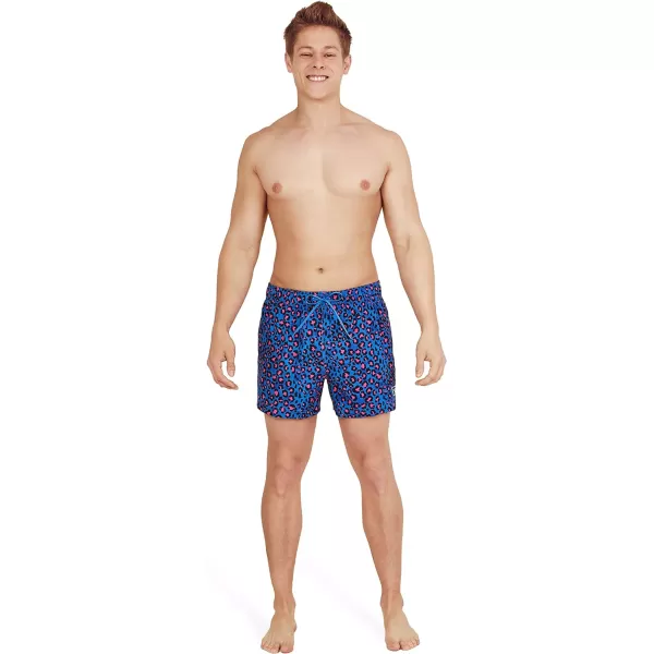 Speedo Mens Swim Trunk Short Length Redondo StripedLeopard Bright Cobalt