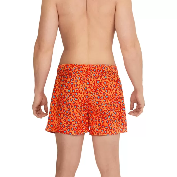 Speedo Mens Swim Trunk Short Length Redondo StripedLeopard Spicy Orange