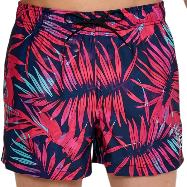 Speedo Mens Swim Trunk Short Length Redondo StripedPalm Sugar Plum