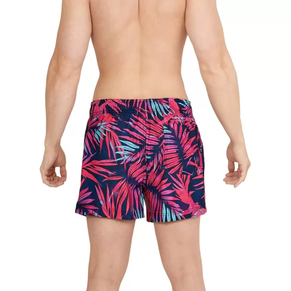 Speedo Mens Swim Trunk Short Length Redondo StripedPalm Sugar Plum