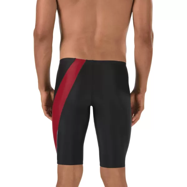 Speedo Mens Swimsuit Jammer Powerflex Eco Revolve Splice Team ColorsSpeedo Maroon