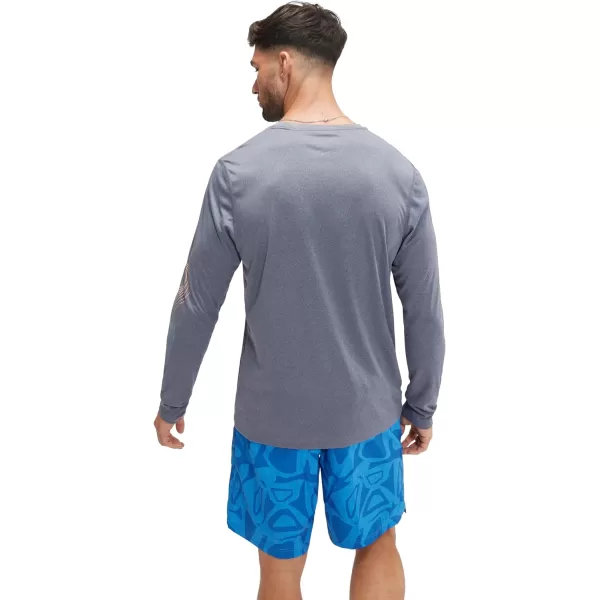 Speedo Mens Uv Swim Shirt Graphic Long Sleeve TeeWave Peacoat