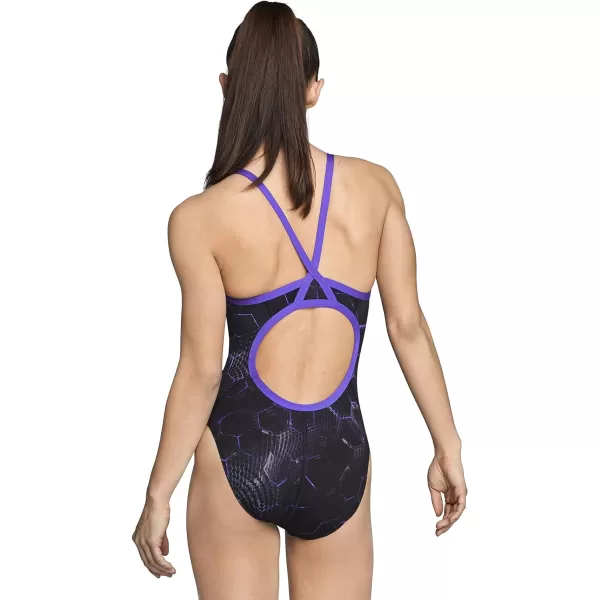 Speedo Womens Swimsuit One Piece Endurance Flyback Printed Adult Team ColorsEmerging Speedo Purple