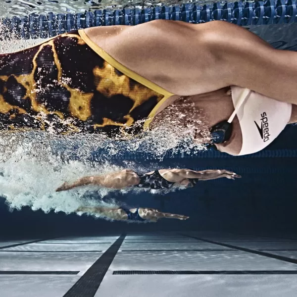 Speedo Womens Swimsuit One Piece Endurance Flyback Printed Adult Team ColorsEnergy Speedo Yellow