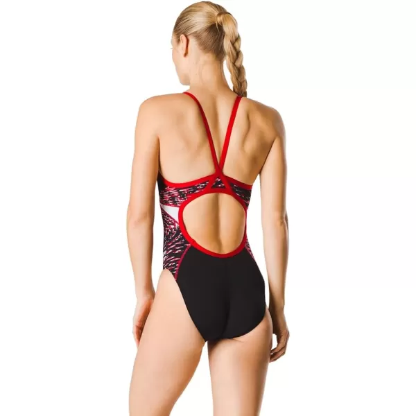 Speedo Womens Swimsuit One Piece Endurance Flyback Printed Adult Team ColorsFlowforce Speedo Red