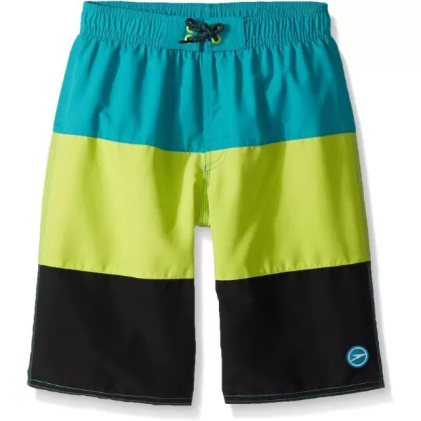 Speedo Boys Swim Trunk Knee Length Blocked VolleyDiscontinuedMarine Green