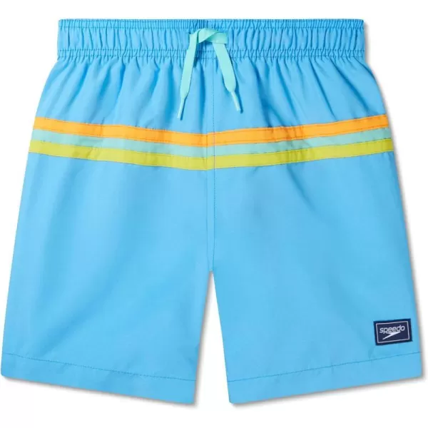 Speedo Boys Swim Trunk Mid Length Redondo PrintedHorizontal Tranquil Blue