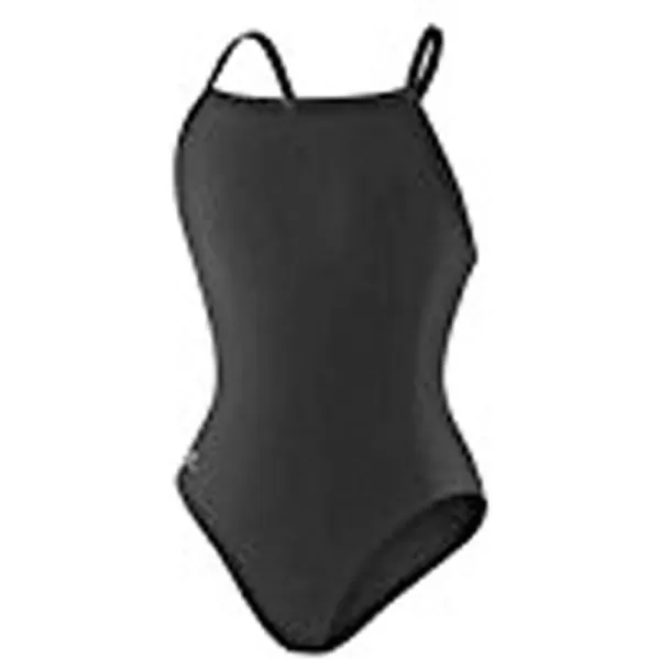 Speedo Girls Swimsuit One Piece PowerFlex Flyback Solid Youth Team ColorsBlack