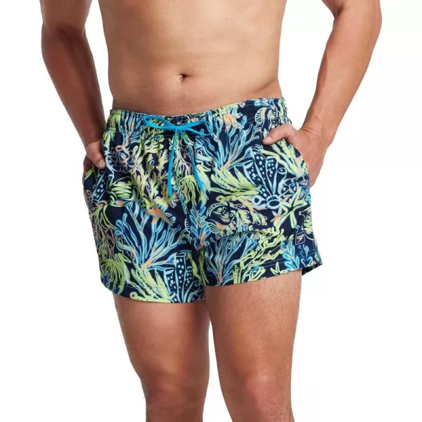 Speedo Mens Swim Trunk Short Length Redondo PrintedElectric Depth