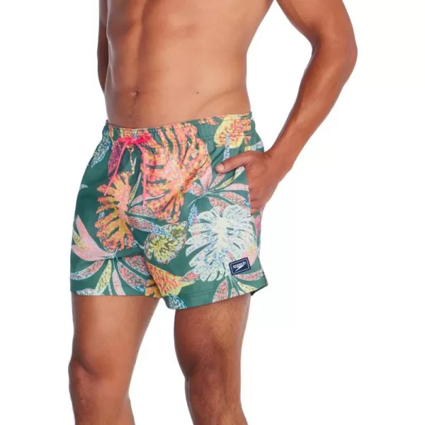 Speedo Mens Swim Trunk Short Length Redondo StripedFlecked Floral