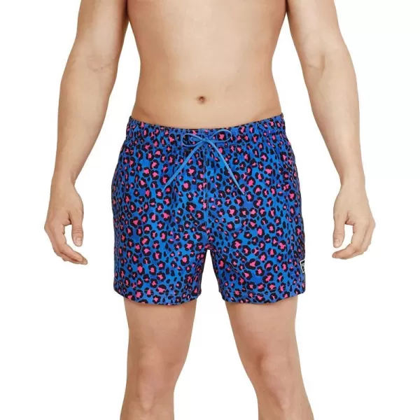 Speedo Mens Swim Trunk Short Length Redondo StripedLeopard Bright Cobalt