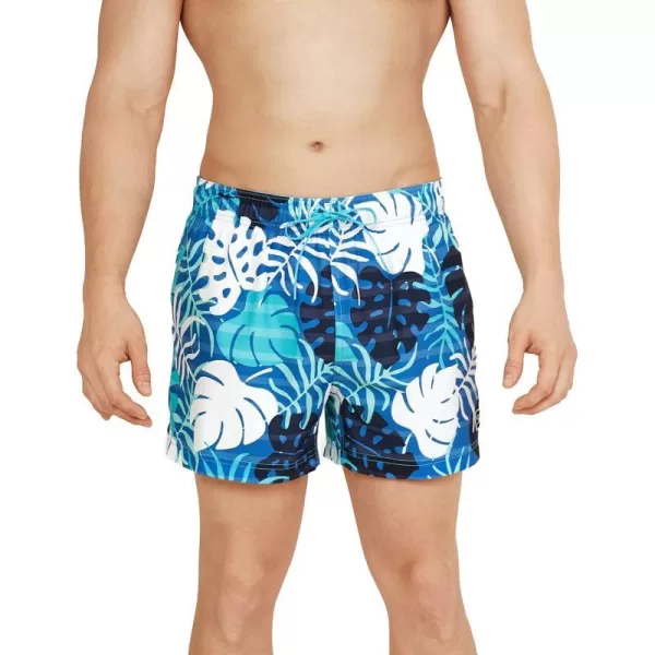 Speedo Mens Swim Trunk Short Length Redondo StripedPalm Palace Blue